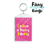 Pink Hairy Fanny Keyring
